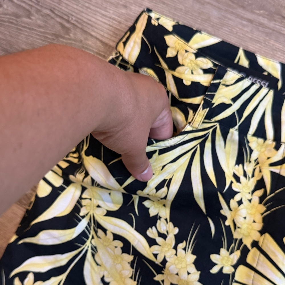 Averardo Bessi Floral Black and Yellow Pants Size 12 - Picture 3 of 10